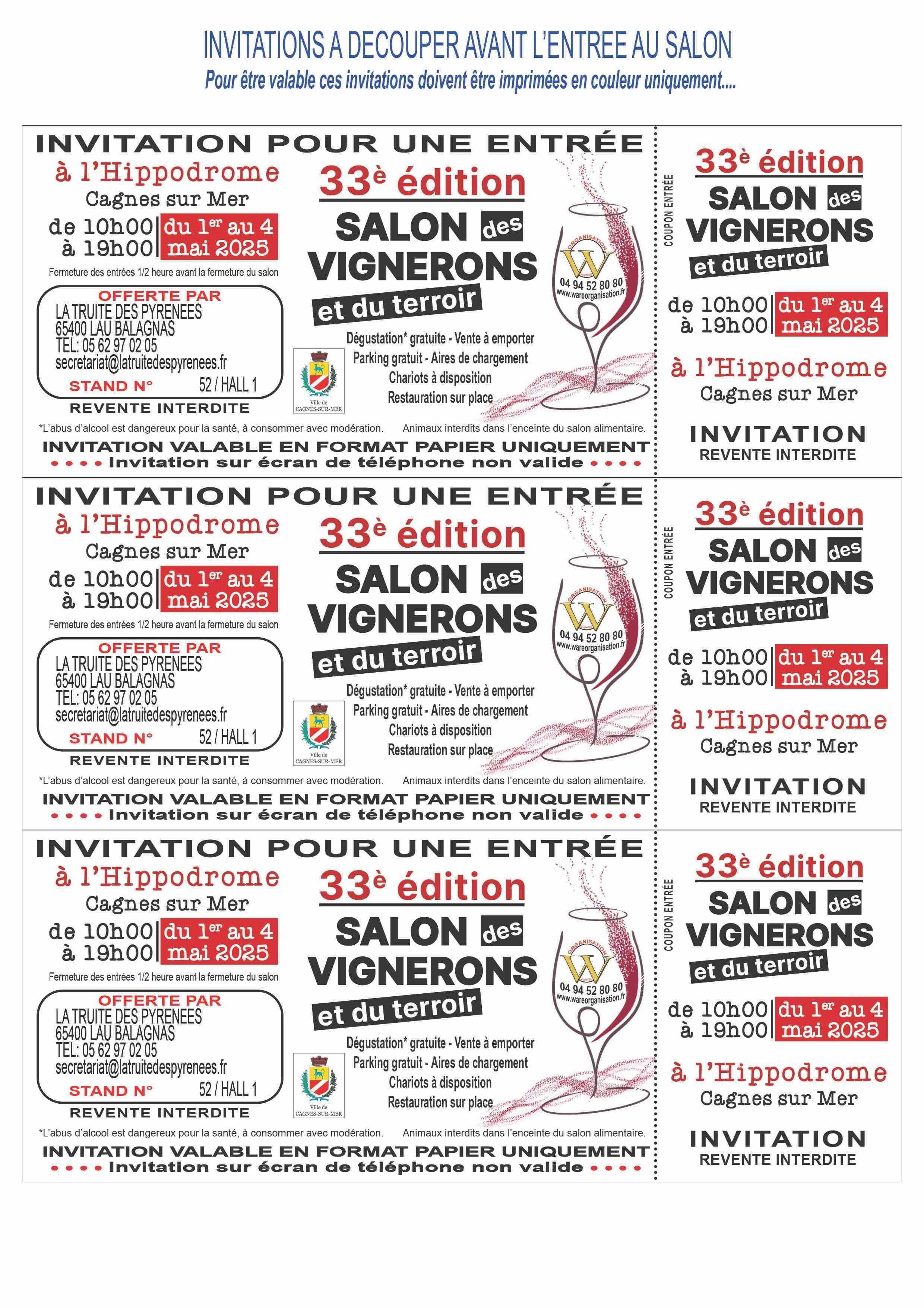 Invitation Cagnes sur mer / mai 2025